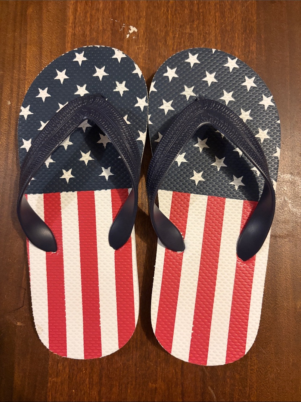 The Children's Place Red, White & Navy Star-Stripe Flip Flops